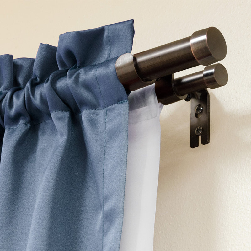 Merrimac Steel Adjustable Double Curtain Rod, Plated Oil Rubbed Bronze