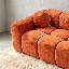 Canapé 98,4 po en velours côtelé 4 places de style cube, en mousse moulée par compression-914634824