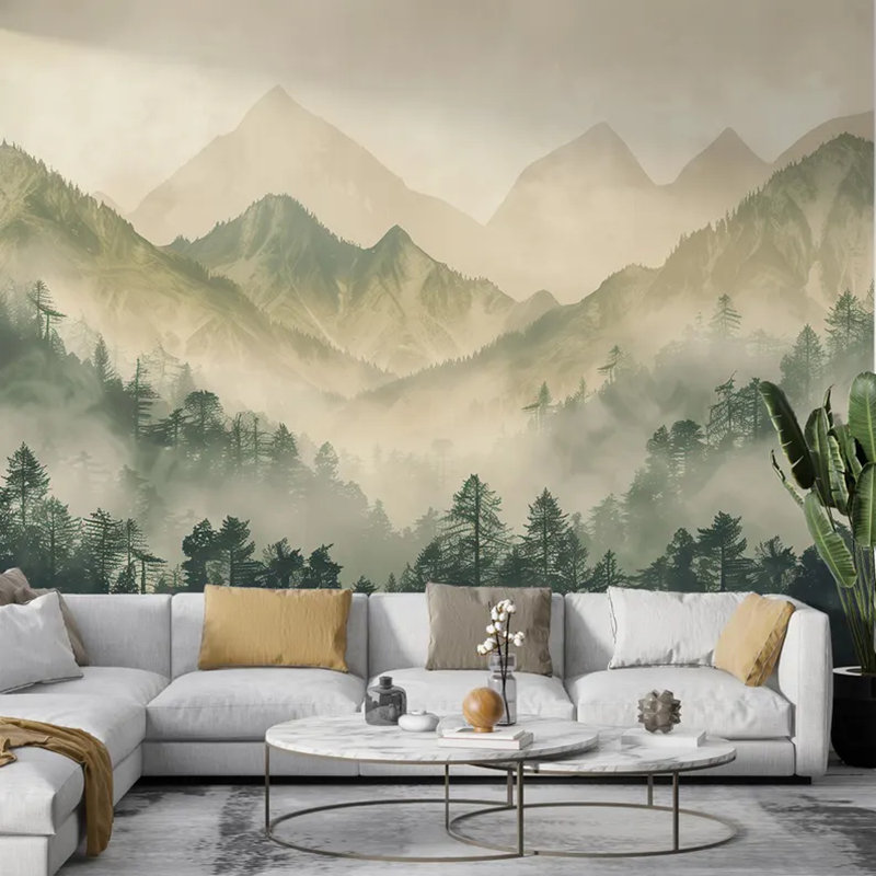 Mountain Forest Mural, 96" L x 108" W