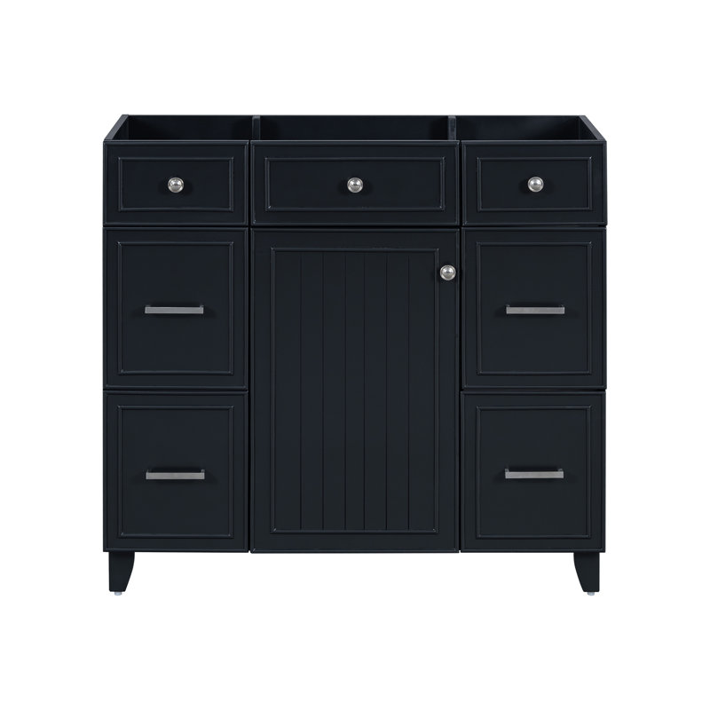 [Cabinet seulement] Meuble-lavabo de 36 po (lavabo non inclus), Noir, noir, noir, noir, Argent argent