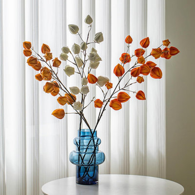 Transparent Blue Bubble Glass Vase