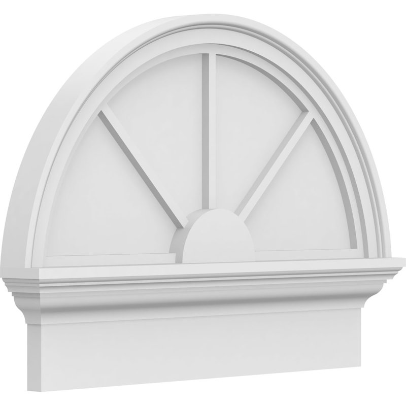 Demi-cercle à 3 branches de fronton en PVC de qualité architecturale, H 18 3/4 po x l 24 po x P 2 3/4 po
