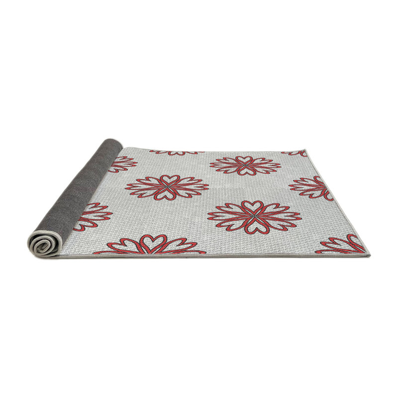 Tapis brun/blanc cassé tissé à la machine, Carré 3 pi