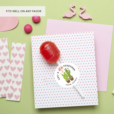 Autocollants personnalisés pour la Saint-Valentin pour enfants, Cactus 2 po