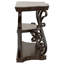 Console rectangulaire à 2 tablettes de couleur avec placage de cerisier et bronze pour un usage pratique dans les couloirs