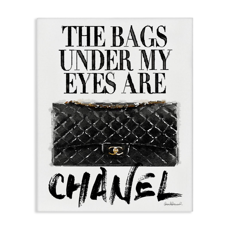 «Sacs Under My Eyes Black Bag», art textuel, H 15 po x l 10 po