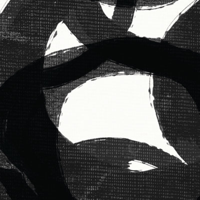 Black Circles Mid - Wrapped Canvas Painting