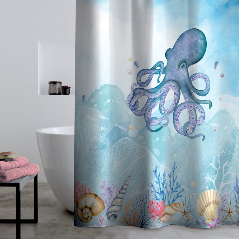 Octopus Shower Curtain Panel