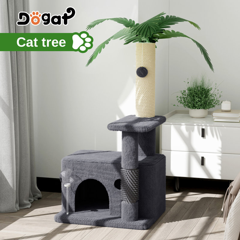 90cm H Cat Tree, Dark Grey