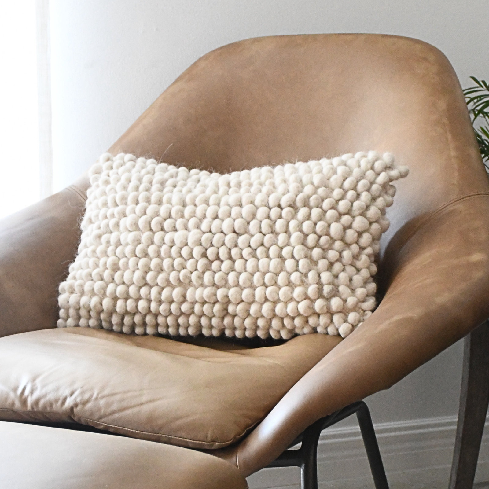 Wool Lumbar Pillow Cover, 12" H x 20" W x 1" D
