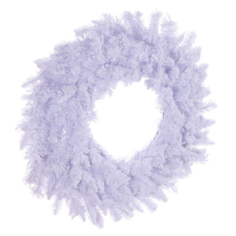 Flocked PVC Wreath, 30" H x 30" W