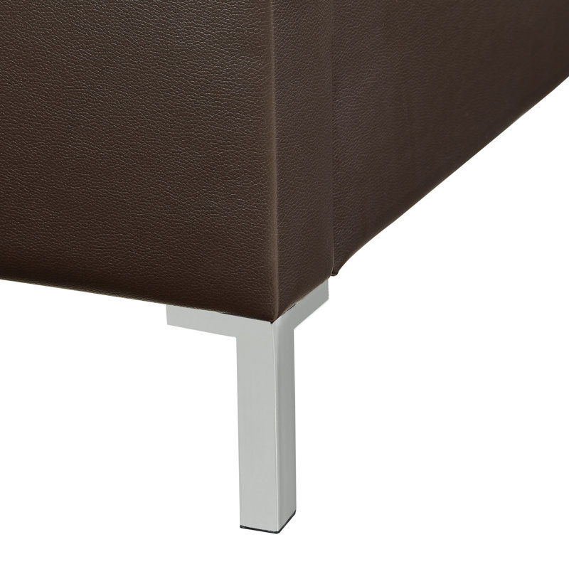 Lit plateforme tapissier Crampton, Expresso, Très grand lit, Cuir