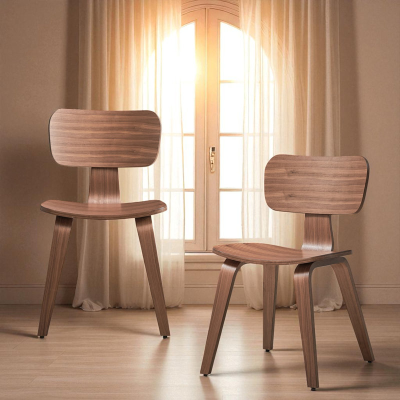 Chaise d'appoint sans accoudoirs en noyer Loagan (ensemble de 2)