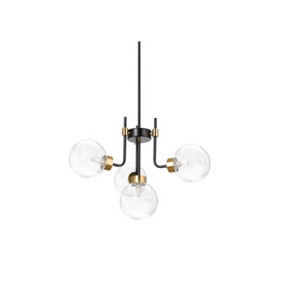 Harvyn 4 - Light Bistro 20 Inch Wide Globe Glass Parsons Chandelier