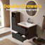 Meuble-lavabo mural noir et noyer Gloria