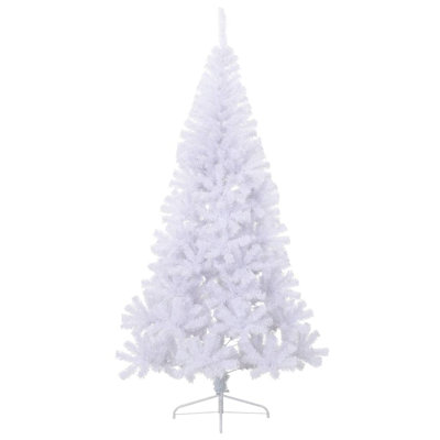  Demi-arbre de Noël artificiel en PVC blanc, acier grand