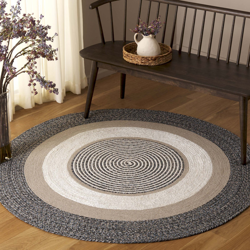 Antanasia 758 Area Rug In Blue / Green, Round 5'