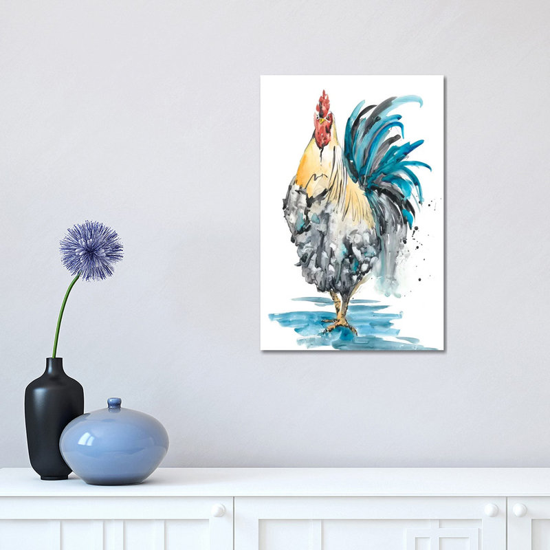 Rooster Splash II 1 Piece Wrapped Canvas Painting, 30.48 cm H x 45.72 cm W