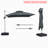132 " W Square Tilt and Rotating Cantilever Umbrella with Crank Lift-88736508
