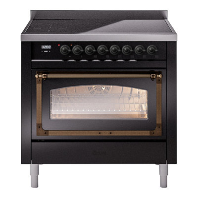 Cuisinière à induction ILVE Nostalgie II Série 36 po avec 6 éléments à induction (porte en verre)