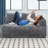 Minimalist modular sofa in premium wrinkle-resistant display fabric with ergonomic design-81737654