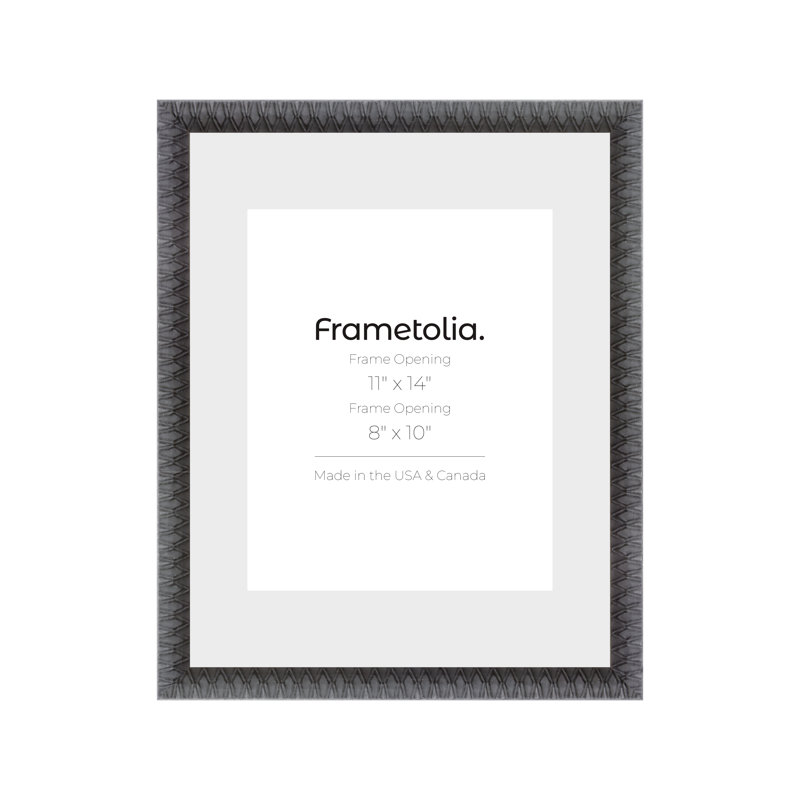 Cadre mural Frametolia Art Deco - largeur 1-1 / 8 po - passe-partout étroit, Noir, 11 po x 14 po
