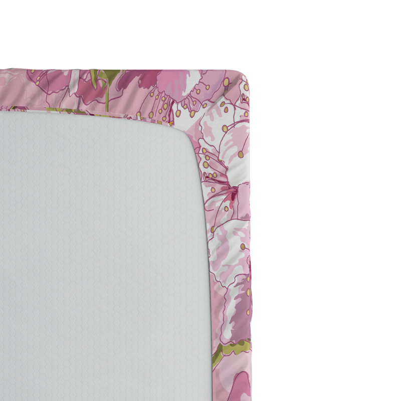 Microfiber Floral Fitted Sheet, Twin Fitted Sheet