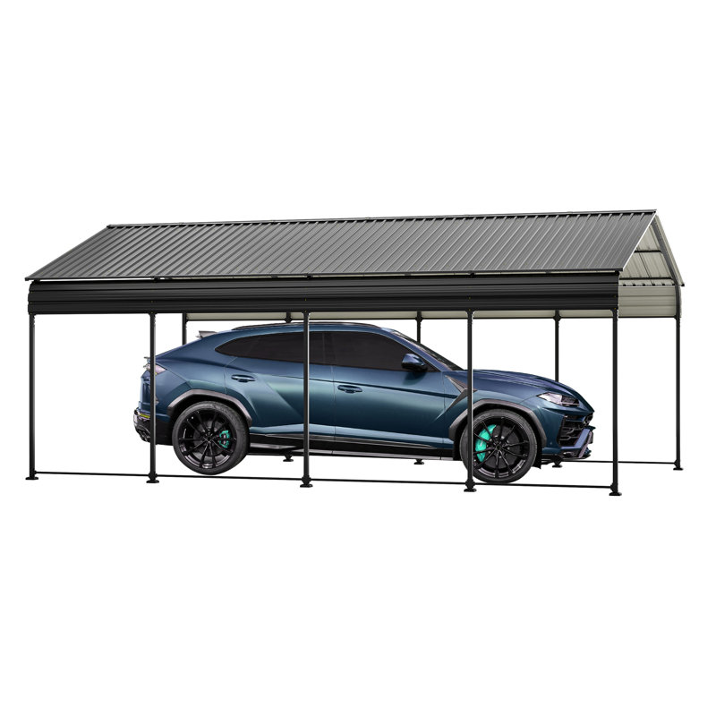 12 pi. L 20 pi. D Abri d'auto avec toit en acier galvanisé