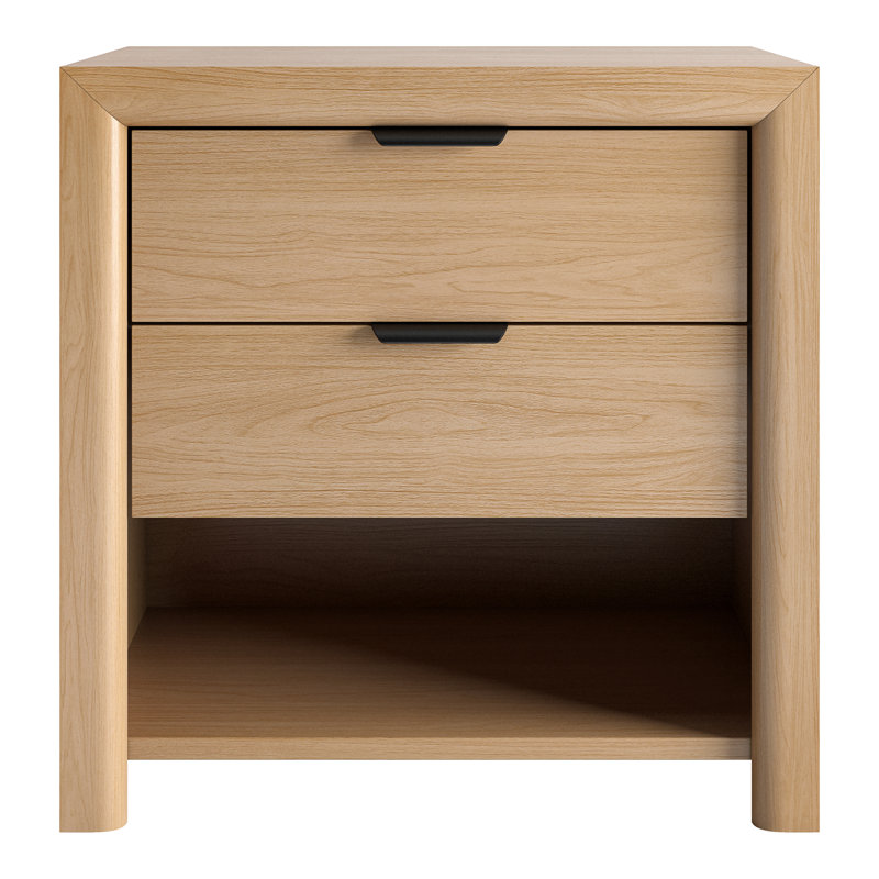 Clarice 24" Rectangular Nightstand in Blonde Oak, Blonde Oak