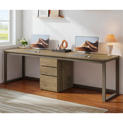 78.74'' Double Computer Desk with Drawers, Long Writing Desk for Home Office