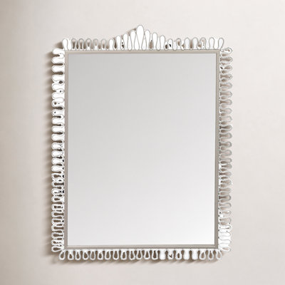 Squiggle Rectangle Champagne Silver Mirror