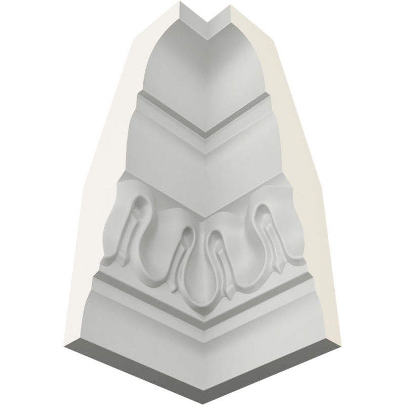 Endurathane Inside Corner Moulding, 1 1/2"P x 3 1/8"H (matches moulding MLD03X01X03BE), Factory Primed