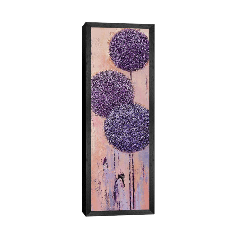 Garden Geometry #4 by Olena Bogatska - Panoramic Painting on Canvas, Black Framed, 91.44cm H x 30.48cm W x 3.81cm D