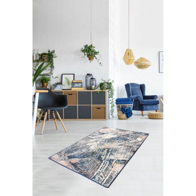 Antibacterial Non-Slip Area Rug, 100% Polyester, 47.2 x 70.9 inches | 0.16 in Pile Height, Machine Washable, Durable Felt Base | Perfect for Living Room, Bedroom, & Dining Room | Soft, Stylish, and Easy to Maintain