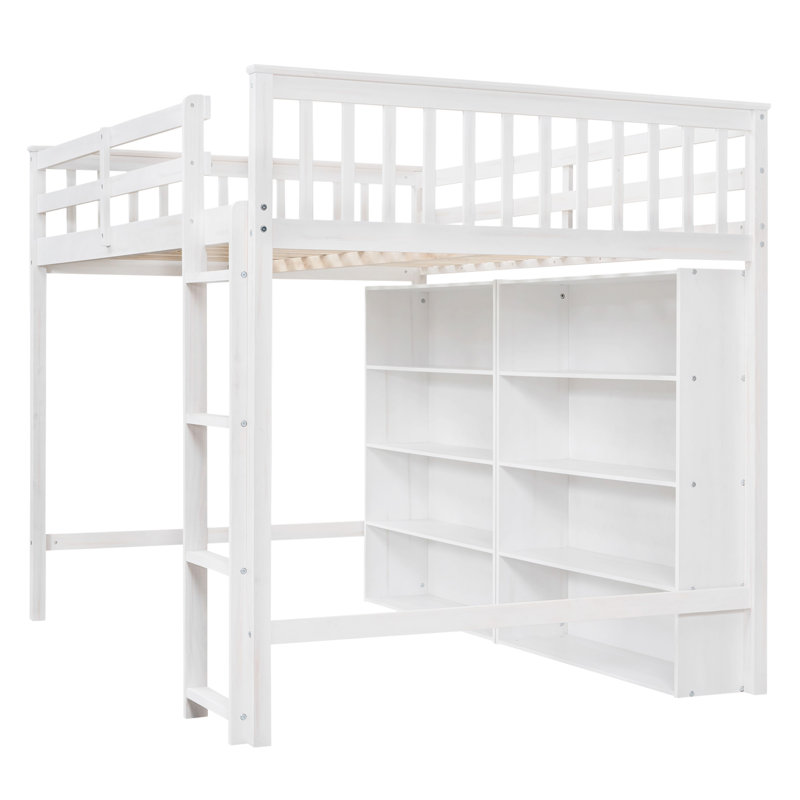Lit plateforme Jasielle, Double, Blanc