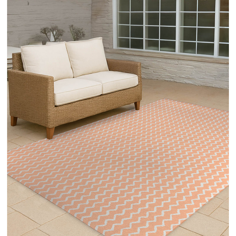 Tapis d'extérieur à motif de chevrons antidérapant, Rectangle 5 pi x 7 pi
