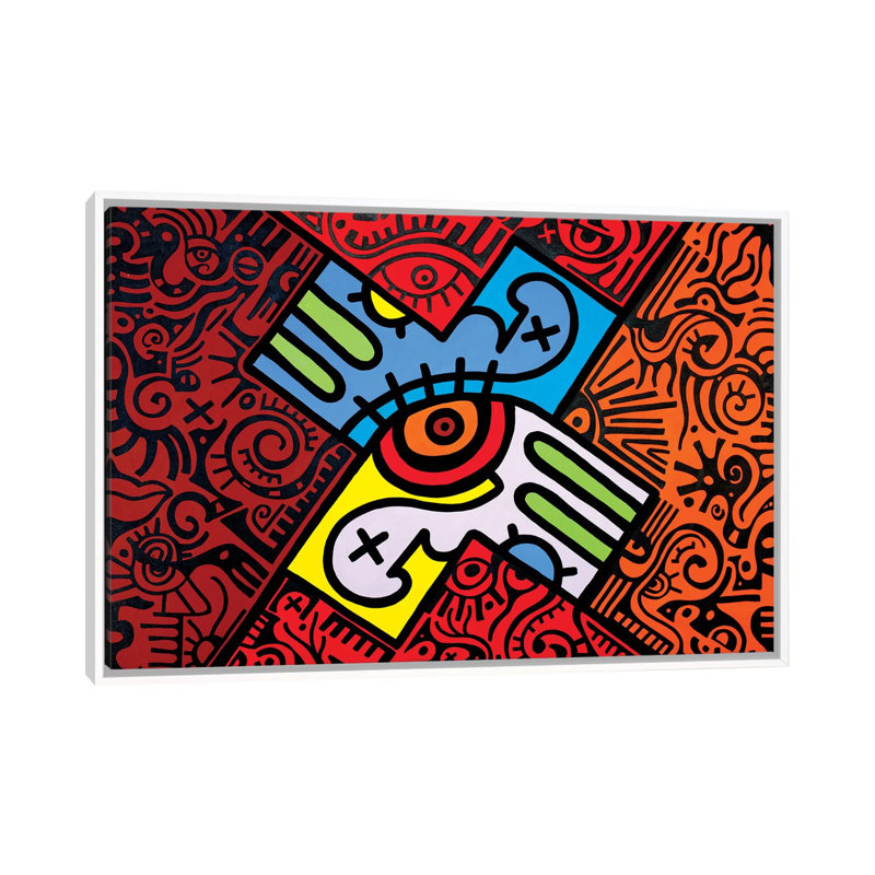 X Marks The Spot by Billy The Artist - Print on Canvas, White Framed, 66.04 cm H x 45.72 cm W