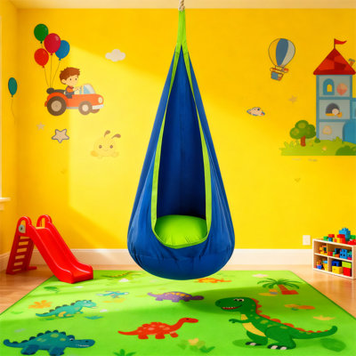 Children's Hanging Chair Swing Hammock, 1 Count Colorful Swing Chair With Inflatable Cushion, Outdoor Hammock Camping Hanging Chair Swing Hammock Hanging for Camping, New Year, Birthdays, Valentine's Day Spring Gifts - Easy Setup & Portable Design