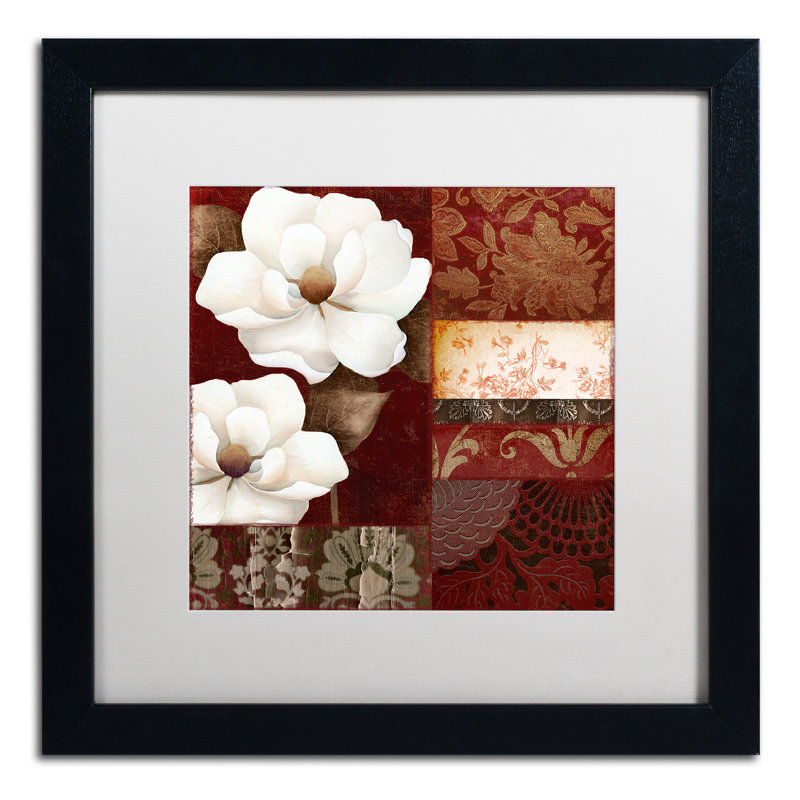 Jadaya «Flores Blancas III», impression encadrée, Blanc, H 16 po x l 16 po x P 0,5 po