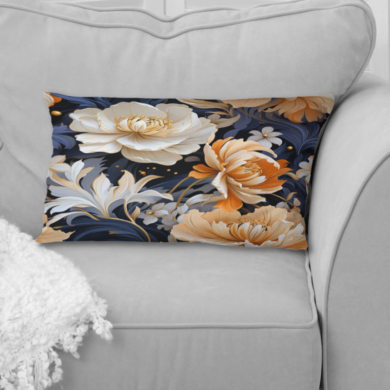 Beige éthéré Elegance Floral Blooms - Coussin imprimé floral