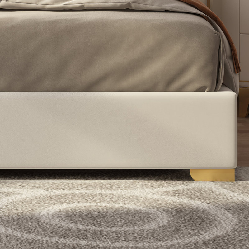 Valmar Morden Tufted Golden Platform Bed | Wayfair