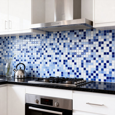 Carreau de mosaïque mural et mosaïque carré en verre pressé iridescent 0,325 po x 0,3125 po Galaxy