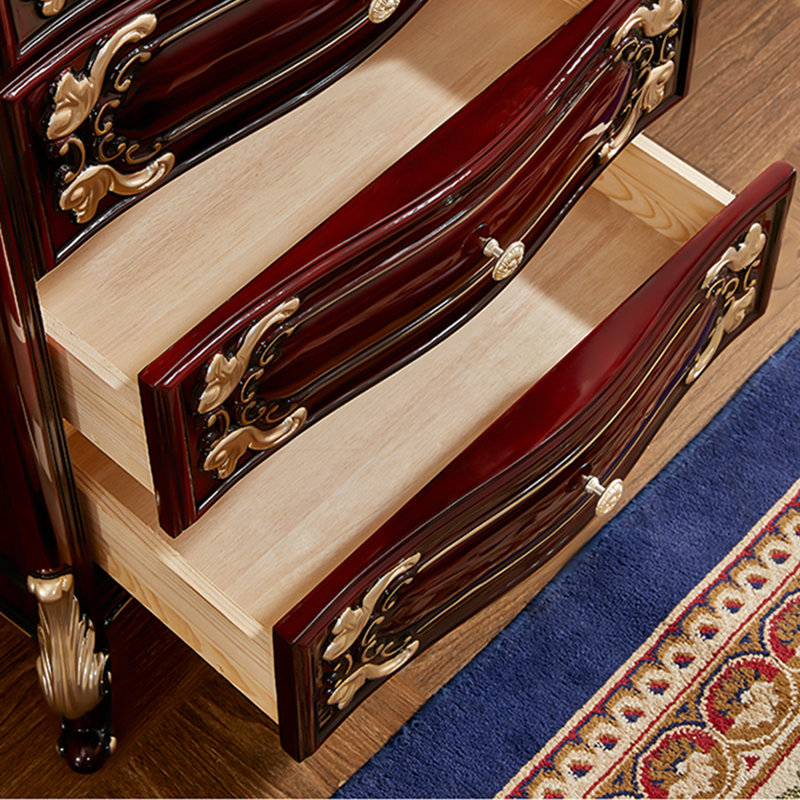 European style solid wood drawer accent chest.
