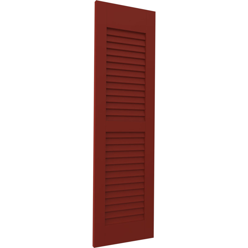 Deux volets à persiennes égales Americraft (par paire), 12", Rouge piment, 65"