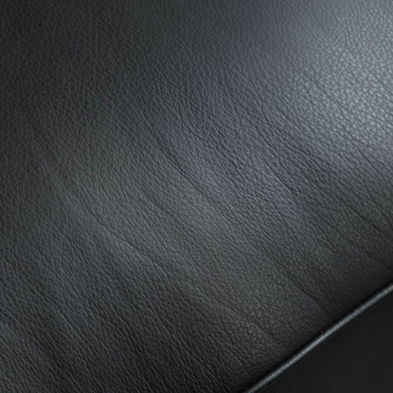 Canapé modulaire noir en cuir véritable, 32,68 po H x 110,24 po L x 43,31 po P, 4