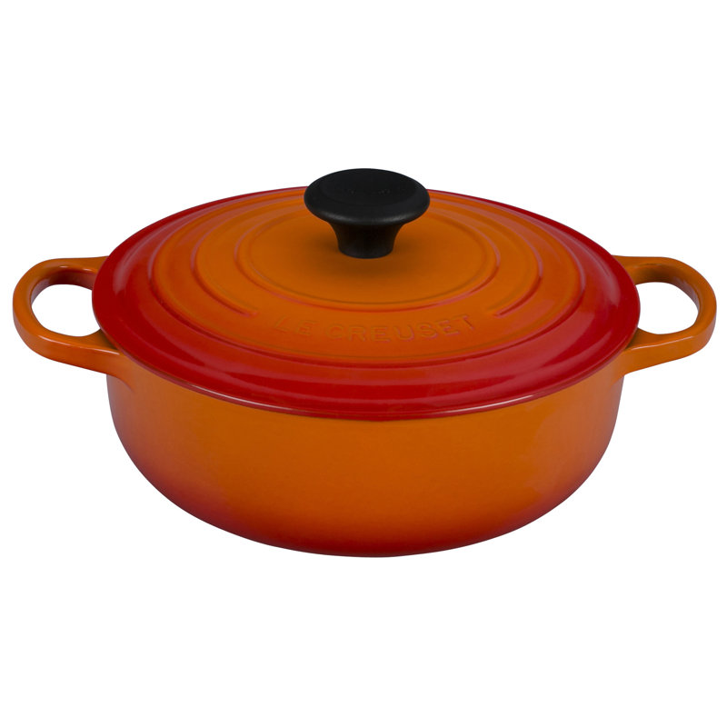 Le Creuset Signature Enameled Cast Iron 3.5 Qt Round Sauteuse with Lid, Flame