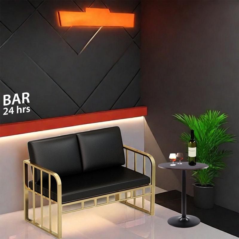 Banc de restaurant, café, bistro, noir