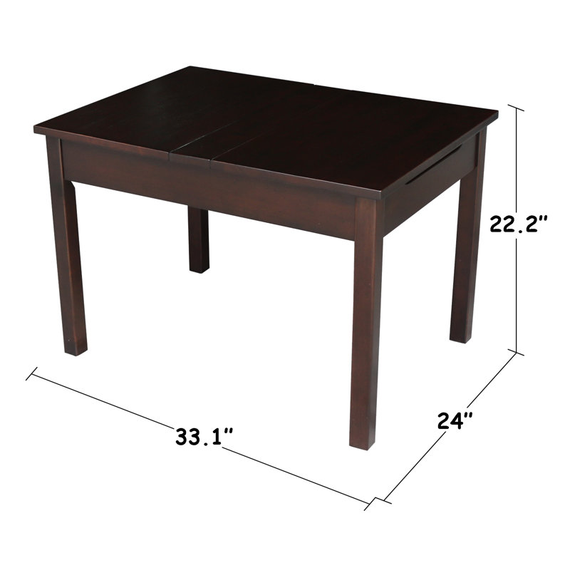Dmitry Kids Solid Wood Play Or Activity Table, Rich Mocha