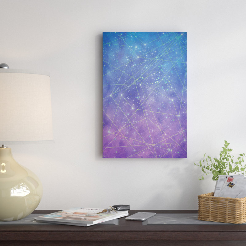 « map of the stars », reproduction d’impression sur toile tendue, Papier d'art encadré noir, Blanc