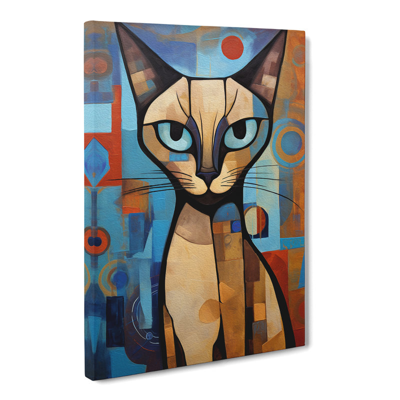 Siamese Cat Abstract - No Frame Print, 60cm H x 40cm W x 3cm D